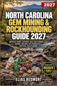 North Carolina Gem Mining & Rockhounding Guide 2027: Emeralds, Rubies, Sapphires, Gold, Gem & Mineral Sites, Digging Locations, GPS Coordinates & Prac cover