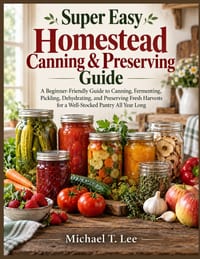 Super Easy Homestead Canning & Preserving Guide: A Beginner Friendly Guide to Canning, Fermenting, Pickling, Dehydrating, and Preserving Fresh Harvest cover