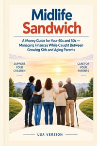 Midlife Sandwich: A Money Guide for Your 40s and 50s - Managing Finances While Caught Between Growing Kids and Aging Parents USA Version cover