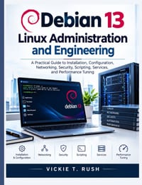 Debian 13 Linux Administration and Engineering: A Practical Guide to Installation, Configuration, Networking, Security, Scripting, Services, and Perfo cover