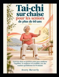 Tai-chi sur chaise pour les seniors de plus de 60 ans: Exercices doux en position assise pour améliorer l'équilibre, la souplesse et la mobilité, avec cover