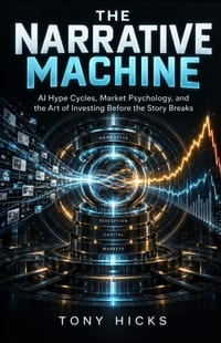 The Narrative Machine: AI Hype Cycles, Market Psychology, and the Art of Investing Before the Story Breaks cover