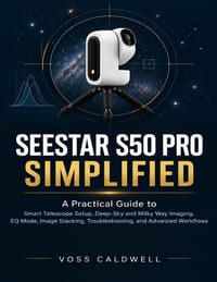 Seestar S50 Pro Simplified: A Practical Guide to Smart Telescope Setup, Deep-Sky and Milky Way Imaging, EQ Mode, Image Stacking, Troubleshooting, and cover