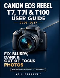 Canon EOS Rebel T7, T7i & T100 User Guide 2026-2027: From Automatic Mode to Confident Manual Control with Step by Step Instructions, Practical Setting cover