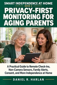 Privacy-First Monitoring for Aging Parents: A Practical Guide to Remote Check-Ins, Non-Camera Sensors, Family Alerts, Consent, and More Independence a cover