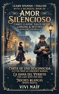 Learn Spanish/English with a bilingual book of Amor Silencioso: three classic tales of longing and destiny english espanol cover
