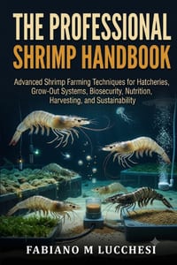 The Professional Shrimp Handbook: Advanced Shrimp Farming Techniques for Hatcheries, Grow-Out Systems, Biosecurity, Nutrition, Harvesting, and Sustain cover