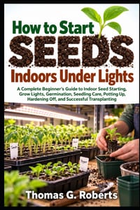 How to Start Seeds Indoors Under Lights: A Complete Beginner's Guide to Indoor Seed Starting, Grow Lights, Germination, Seedling Care, Potting Up, Har cover