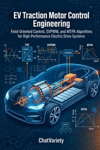 EV Traction Motor Control Engineering: Field-Oriented Control, SVPWM, and MTPA Algorithms for High-Performance Electric Drive Systems cover