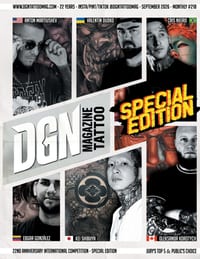 DGN Tattoo Magazine - #218: book of tattoos: more than 200 tattoo for real, professional and amateur tattoo artists. Original and modern tattoo design cover