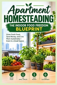 Apartment Homesteading: THE INDOOR FOOD FREEDOM BLUEPRINT: Grow More. Waste Less. Live Free - One Square Foot at a Time cover