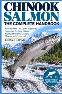 Chinook Salmon: The Complete handbook: Identification, Life Cycle, Migration, Spawning, Feeding, Habitat, Fishing Strategies, Ecology, Threats, and Co cover