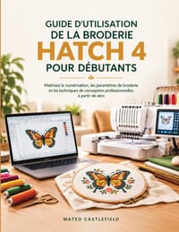 Guide d'Utilisation de la Broderie Hatch 4 Pour Débutants: Maîtrisez la numérisation, les paramètres de broderie et les techniques de conception profe cover