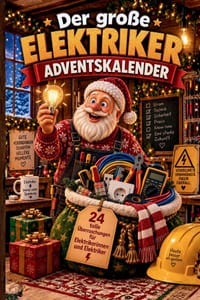 Der große Elektriker-Adventskalender: Buch-Adventskalender zum Lesen und Knobeln als Geschenk für Elektriker cover