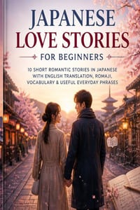 Japanese Love Stories for Beginners: 10 Short Romantic Stories in Japanese with English Translation, Romaji, Vocabulary & Useful Everyday Phrases cover