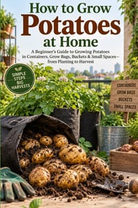 How to Grow Potatoes at Home: A Beginner's Guide to Growing Potatoes in Containers, Grow Bags, Buckets & Small Spaces-from Planting to Harvest cover
