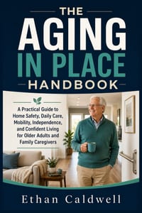 The Aging in Place Handbook: A Practical Guide to Home Safety, Daily Care, Mobility, Independence, and Confident Living for Older Adults and Family Ca cover