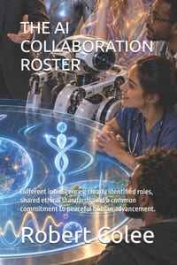 The AI Collaboration Roster: Different intelligences, clearly identified roles, shared ethical standards, and a common commitment to peaceful human ad cover