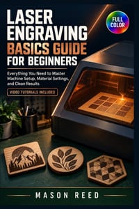 Laser Engraving Basics Guide for Beginners: Everything You Need to Master Machine Setup, Material Settings, and Clean Results Video Tutorials Included cover