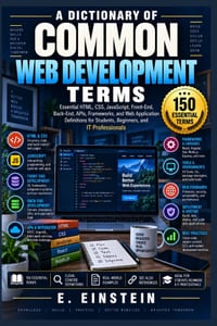 A Dictionary of Common Web Development Terms: Essential HTML, CSS, JavaScript, Front-End, Back-End, APIs, Frameworks, and Web Application Definitions cover