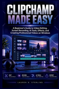 Clipchamp Made Easy: A Beginner's Guide to Video Editing, Screen Recording, AI Tools, Effects, and Creating Professional Videos on Windows cover