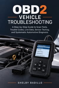 OBD2 Vehicle Troubleshooting: A Step-by-Step Guide to Scan Tools, Trouble Codes, Live Data, Sensor Testing, and Systematic Vehicle Troubleshooting cover