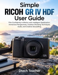 Simple RICOH GR IV HDF User Guide: Create Distinctive Images Anywhere with Fast Response, Zone Focus, HDF Effects, Creative Exposure, and Street Photo cover