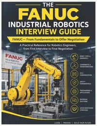 THE FANUC INDUSTRIAL ROBOTICS INTERVIEW GUIDE FANUC- From Fundamentals to Offer Negotiation: A Practical Reference for Robotics Engineers, from First cover