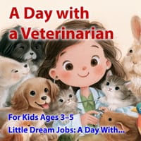 A Day with a Veterinarian: A Fun and Gentle Picture Book About Caring for Pets, Animal Checkups, and the Work of a Veterinarian. For Kids Ages 3-5. cover