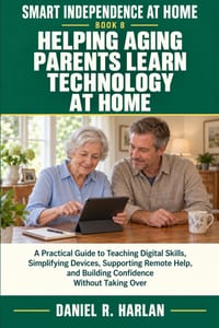 Helping Aging Parents Learn Technology at Home: A Practical Guide to Teaching Digital Skills, Simplifying Devices, Supporting Remote Help, and Buildin cover