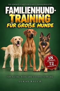 Familienhund-Training für große Hunde: für große Hunde - Der kompakte Schritt-für-Schritt-Trainingsbegleiter - 18 Übungen - 72 Bildschritte für Alltag cover