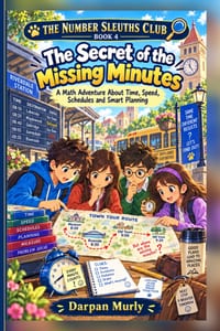 The Secret of the Missing Minutes: A Math Adventure About Time, Speed, Schedules and Smart Planning cover