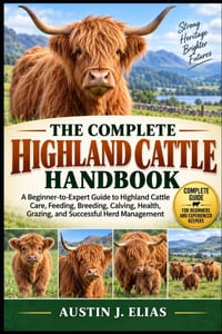 The Complete Highland Cattle Handbook: A Beginner-to-Expert Guide to Highland Cattle Care, Feeding, Breeding, Calving, Health, Grazing, and Successful cover