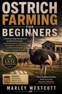 Ostrich Farming for Beginners: A Step-by-Step Introduction to Ostrich Farming - Land Preparation, Breeding, Incubation, and Meat & Leather Production cover