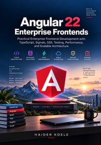 Angular 22 Enterprise Frontends: Practical Enterprise Frontend Development with TypeScript, Signals, SSR, Testing, Performance, and Scalable Architect cover