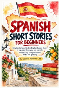 Spanish Short Stories for Beginners: Simple Stories with the English Beside Them, in Big, Easy Type You Can Work In: Vocabulary, Comprehension and a F cover