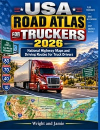 USA Road Atlas for Truckers 2026: National Highway Maps and Driving Routes for Truck Drivers cover