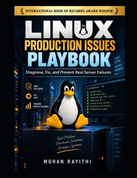 Linux Production Issues Playbook: Diagnose, Fix, and Prevent Real Server Failures cover
