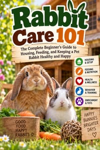 Rabbit Care 101: The Complete Beginner's Guide to Housing, Feeding, and Keeping a Pet Rabbit Healthy and Happy cover