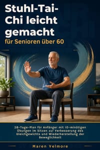 Stuhl-Tai-Chi leicht gemacht für Senioren über 60: 28-Tage-Plan für Anfänger mit 10-minütigen Übungen im Sitzen zur Verbesserung des Gleichgewichts un cover
