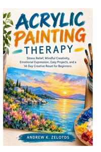 Acrylic Painting Therapy: Stress Relief, Mindful Creativity, Emotional Expression, Easy Projects, and a 14-Day Creative Reset for Beginners. cover