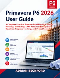 Primavera P6 2026 User Guide: A Complete Practical Step-by-Step Manual to Project Planning, Scheduling, CPM, Resource Management, Baselines, Progress cover