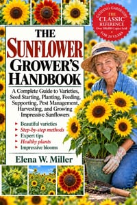 The Sunflower Grower's Handbook: A Complete Guide to Varieties, Seed Starting, Planting, Feeding, Supporting, Pest Management, Harvesting, and Growing cover