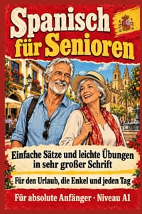Spanisch für Senioren: Einfache Sätze und leichte Übungen in sehr großer Schrift Für den Urlaub, die Enkel und jeden Tag Für absolute Anfänger - Nivea cover