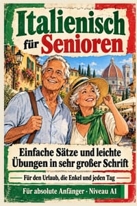 Italienisch für Senioren: Einfache Sätze und leichte Übungen in sehr großer Schrift - Für den Urlaub, die Enkel und jeden Tag - Für absolute Anfänger cover