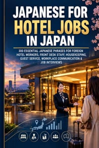 Japanese for Hotel Jobs in Japan: 300 Essential Japanese Phrases for Foreign Hotel Workers, Front Desk Staff, Housekeeping, Guest Service, Workplace C cover
