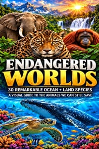 Endangered Worlds: A Visual Guide to 30 Remarkable Ocean and Land Species We Can Still Save cover