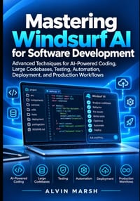 Mastering Windsurf AI for Software Development: Advanced Techniques for AI-Powered Coding, Large Codebases, Testing, Automation, Deployment, and Produ cover