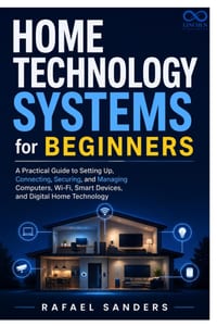 Home Technology Systems for Beginners: A Practical Guide to Setting Up, Connecting, Securing, and Managing Computers, Wi-Fi, Smart Devices, and Digita cover