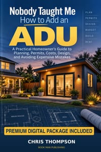 Nobody Taught Me How to Add an ADU: A Practical Homeowner's Guide to Planning, Permits, Costs, Design, and Avoiding Expensive Mistakes cover